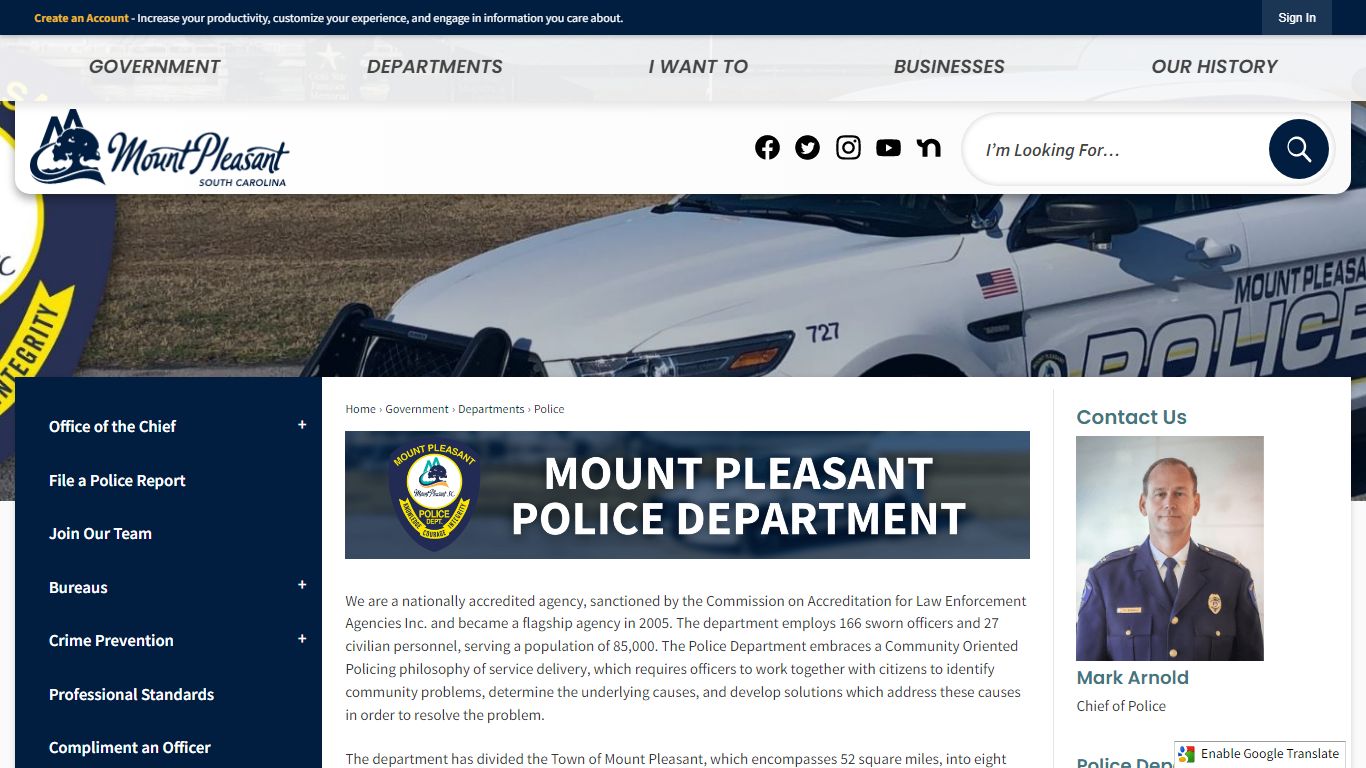 Police | Mount Pleasant, SC - Official Website