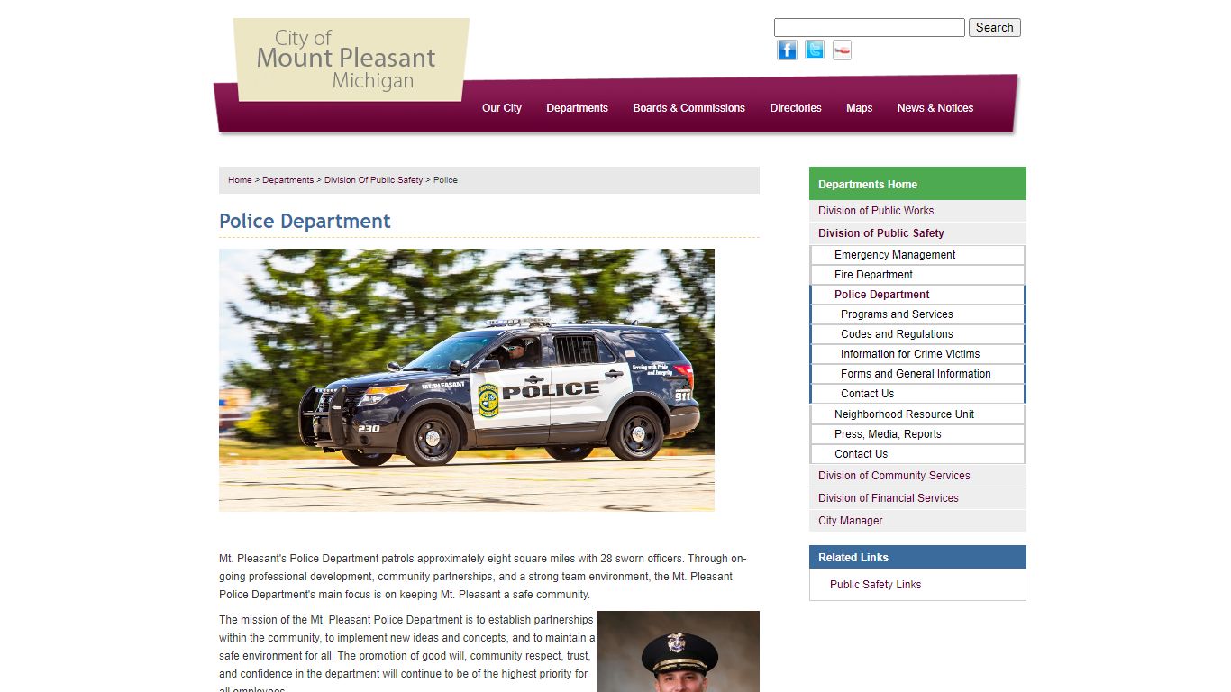 Police Department | City of Mt. Pleasant, Michigan